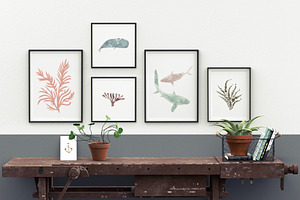 Watercolor Sea Animals Bundle