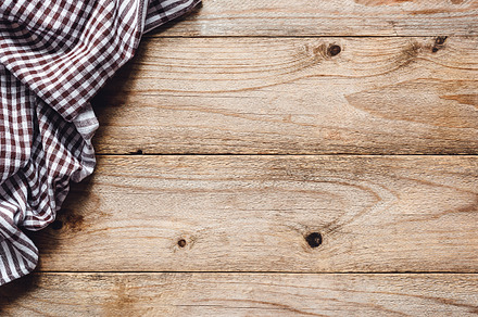 Wooden table background with textile, an Abstract Photo by The baking man