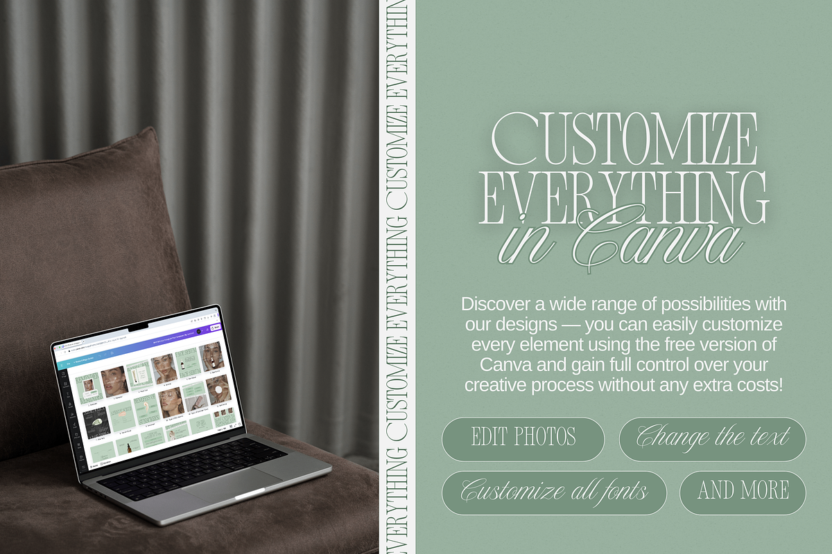 CANVA Skincare Instagram Templates, a Social Media Template by Xenié Creative (Photo 9 of 11)