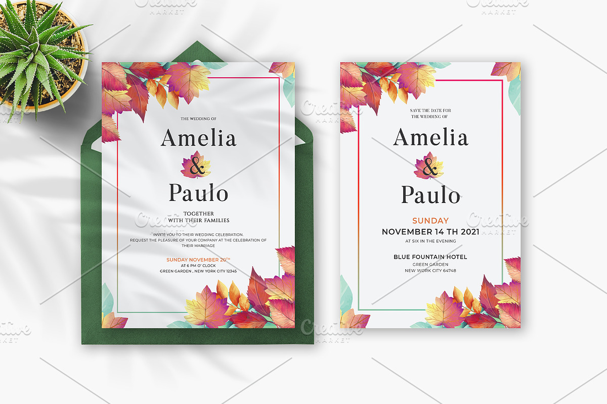 Wedding Invitation Template Set, an Invitation Template by Artphic (Photo 2 of 6)