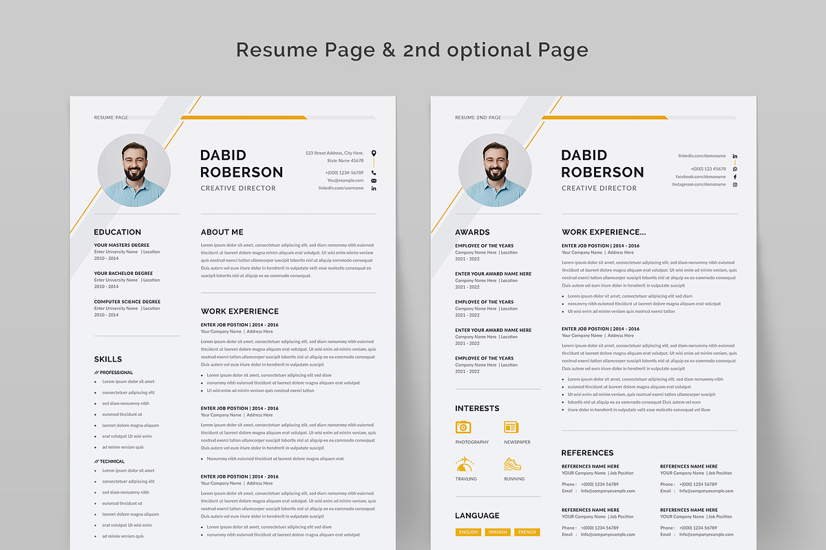 Clean Resume/CV, a Resume Template by Aspect_Studio (Photo 2 of 5)