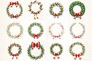 Holiday Wreath with Ribbon, an Illustration by CrexoraLab (Thumbnail 2 of 5)