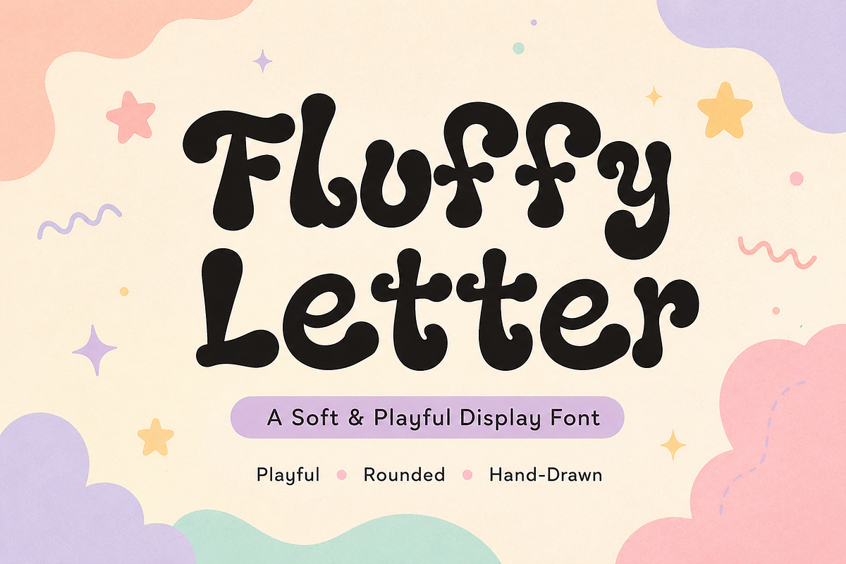 Fluffy Letter, a Slab Serif Font by Wow Magic (Photo 1 of 2)