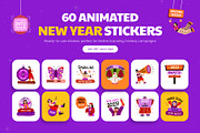 Animated New Year Stickers, an Emoji Icon by Creative Stall (Thumbnail 1 of 5)