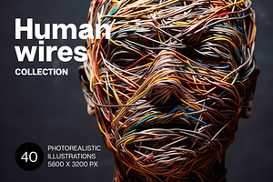 Human Wires. 40 images, a Technology Illustration by Handmadefont