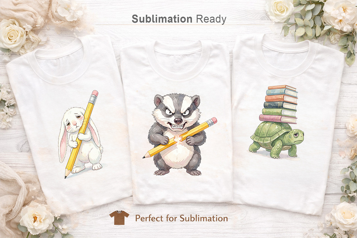 Grumpy School Animal Sublimation, an Illustration by Artnoy (Photo 5 of 8)
