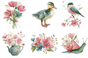 Whimsical Spring Watercolor Clipart, an Illustration by Craft Nest (Thumbnail 7 of 7)
