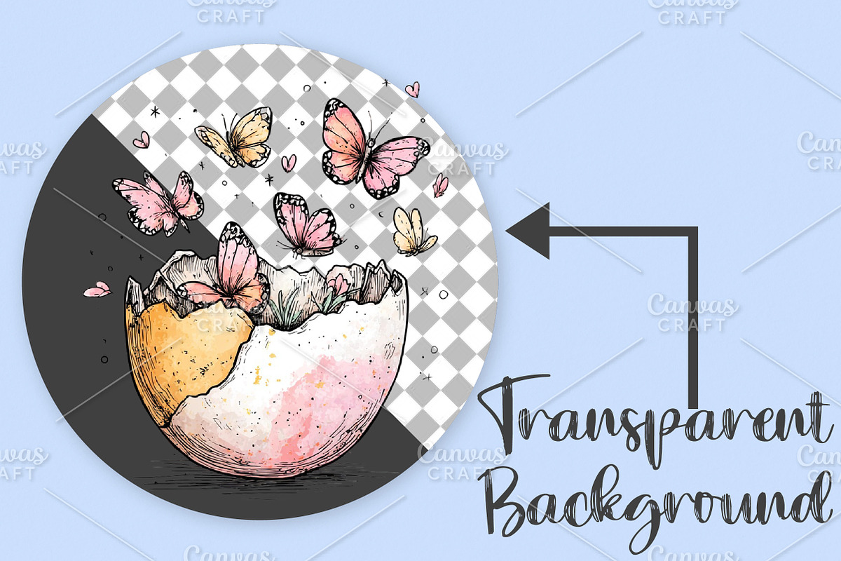 Easter Spring Hand Drawn Clipart PNG, an Illustration by Canvas Craft (Photo 2 of 7)