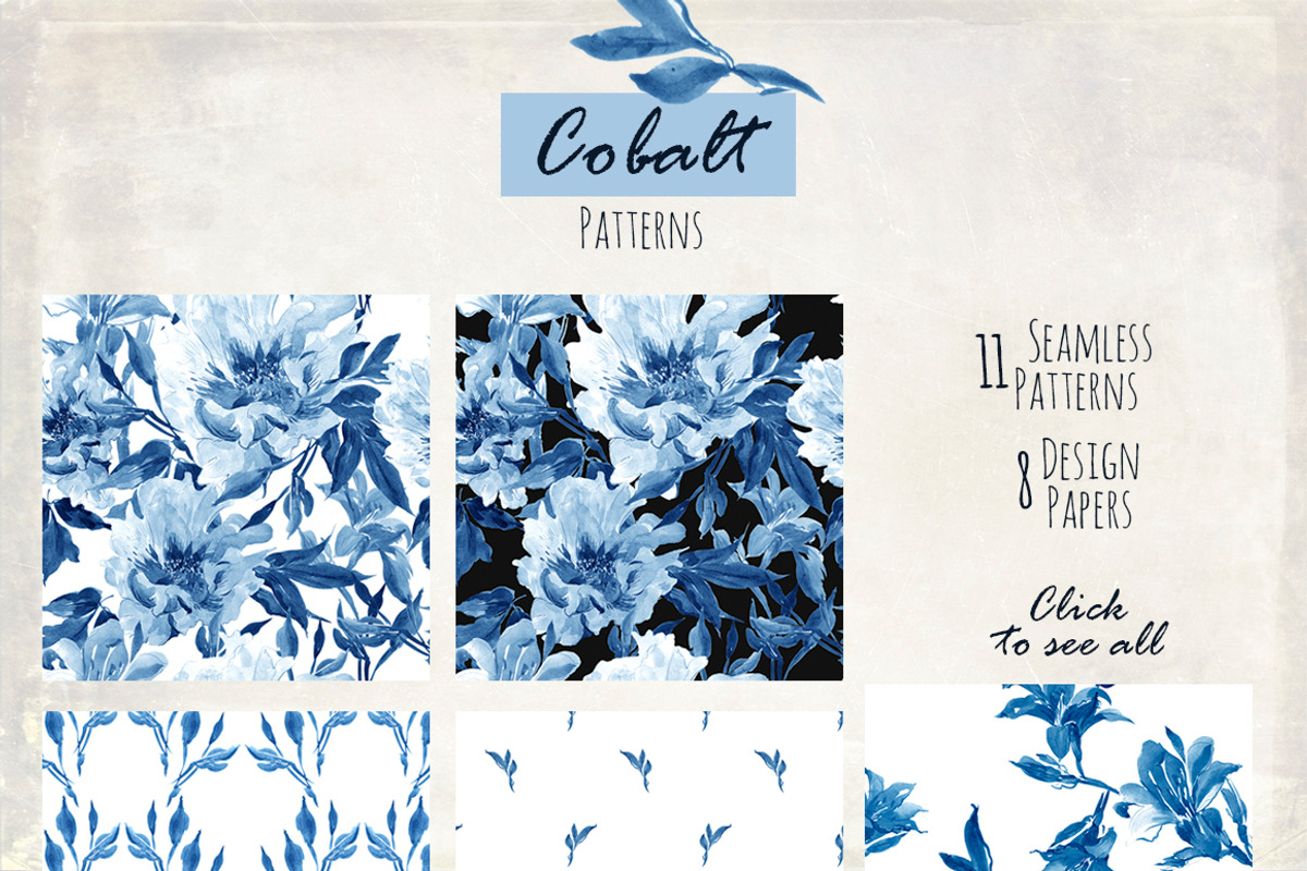 Cobalt Blue. Floral set, an Illustration by Irina Dolgikh (Photo 6 of 9)