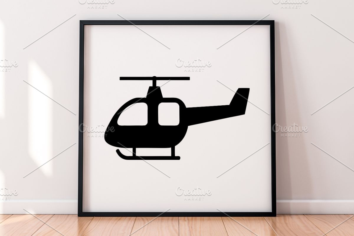 Helicopter Silhouette SVG, a Transportation Illustration by newminddesign (Photo 4 of 4)