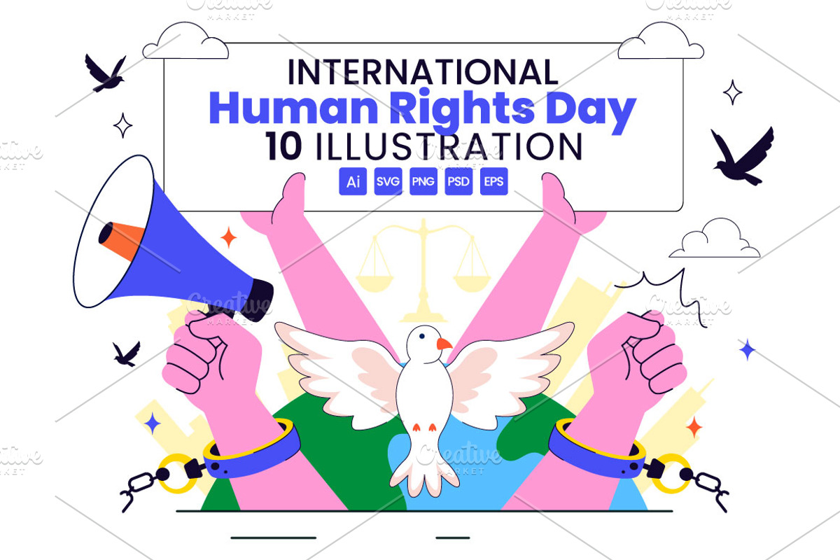 10 International Human Rights Day, a Person Illustration by denayunebgt (Photo 1 of 4)