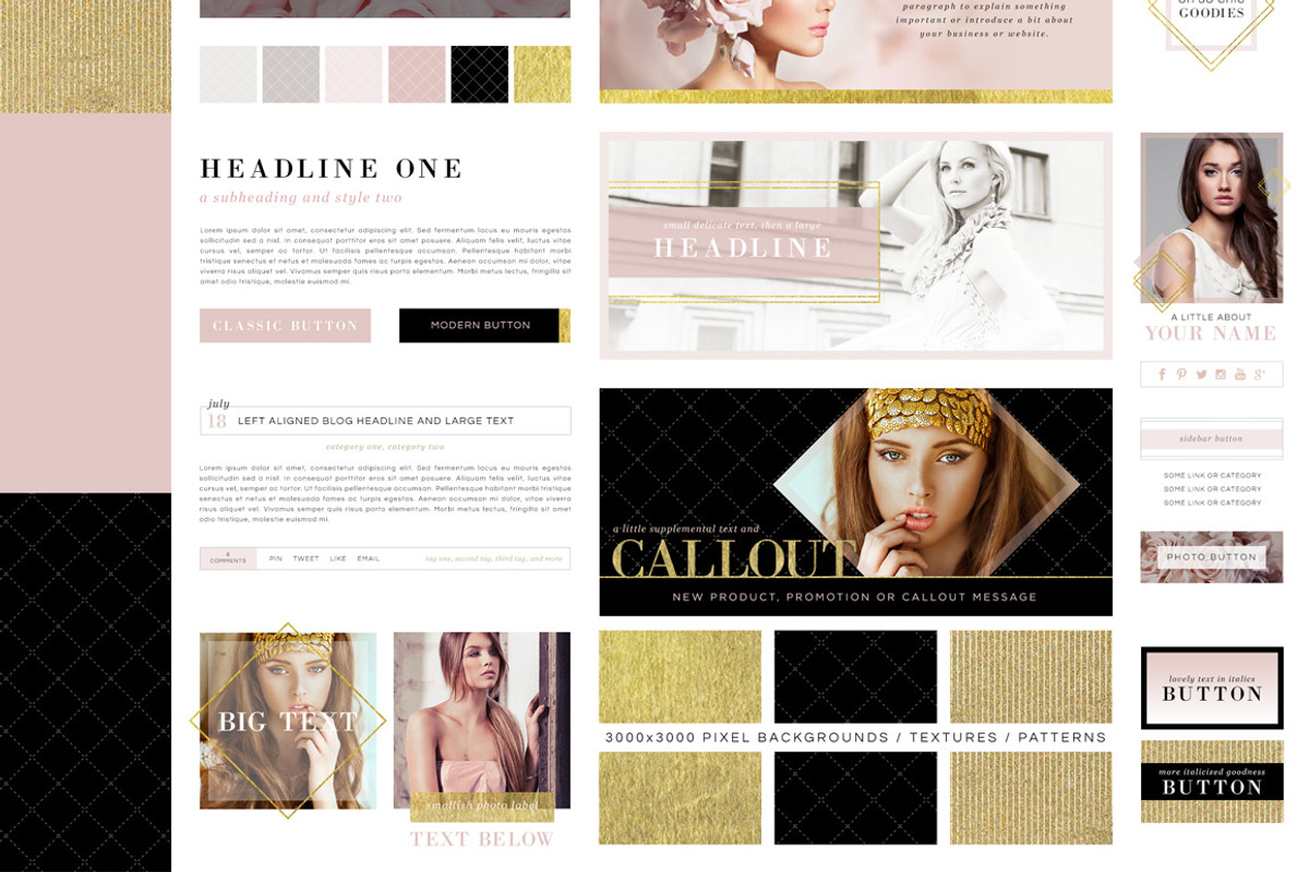 StyleBox Blog Graphics/Website Kit 1, a Templates & Theme by Creators Couture (Photo 3 of 4)