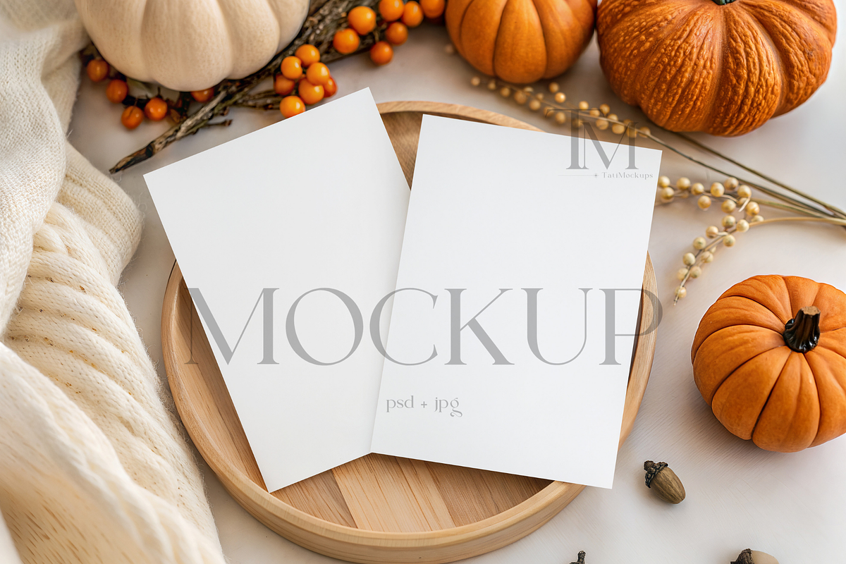 Both Side Invite Card Mockup, an Advertising Mockup by TatiMockup (Photo 1 of 4)