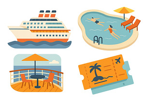 Vacation getaway with a cruise ship, an Illustration by ZinetroN
