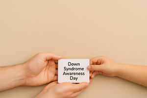 Down syndrome awareness day concept, a Photo by Dvoevnore photos