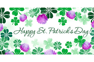 Horizontal St. Patrick's Day card, an Illustration by Nenahliadava Design