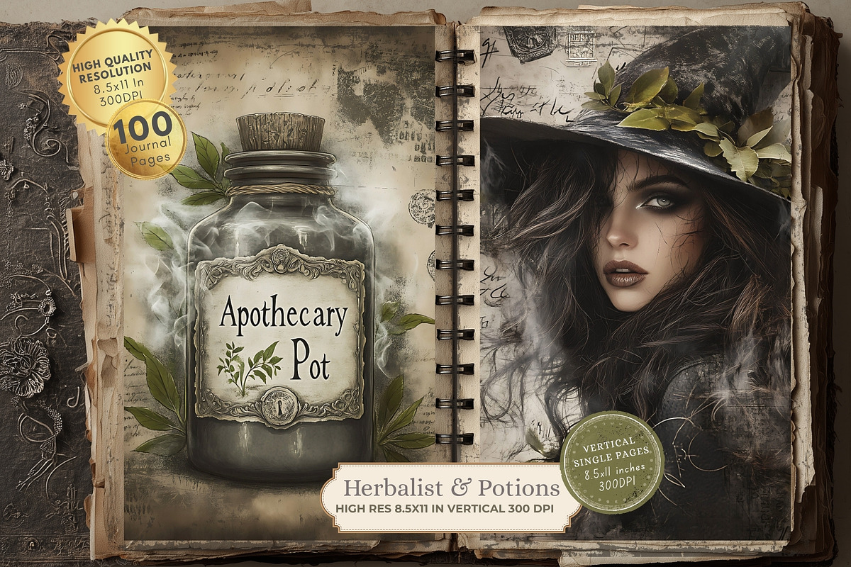 Herbalist Junk Journal Kit, a Seasonal Illustration by Nicole Branger Art (Photo 1 of 14)