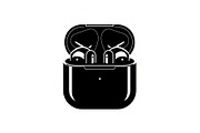 50 Wireless Earbuds Silhouette Icon, an Illustration by abu67222 (Thumbnail 8 of 51)