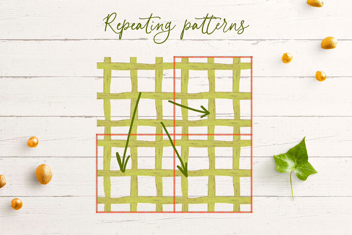 Crayon Botanical Seamless Patterns, a Pattern Graphic by Lucyinyourheart (Photo 8 of 10)