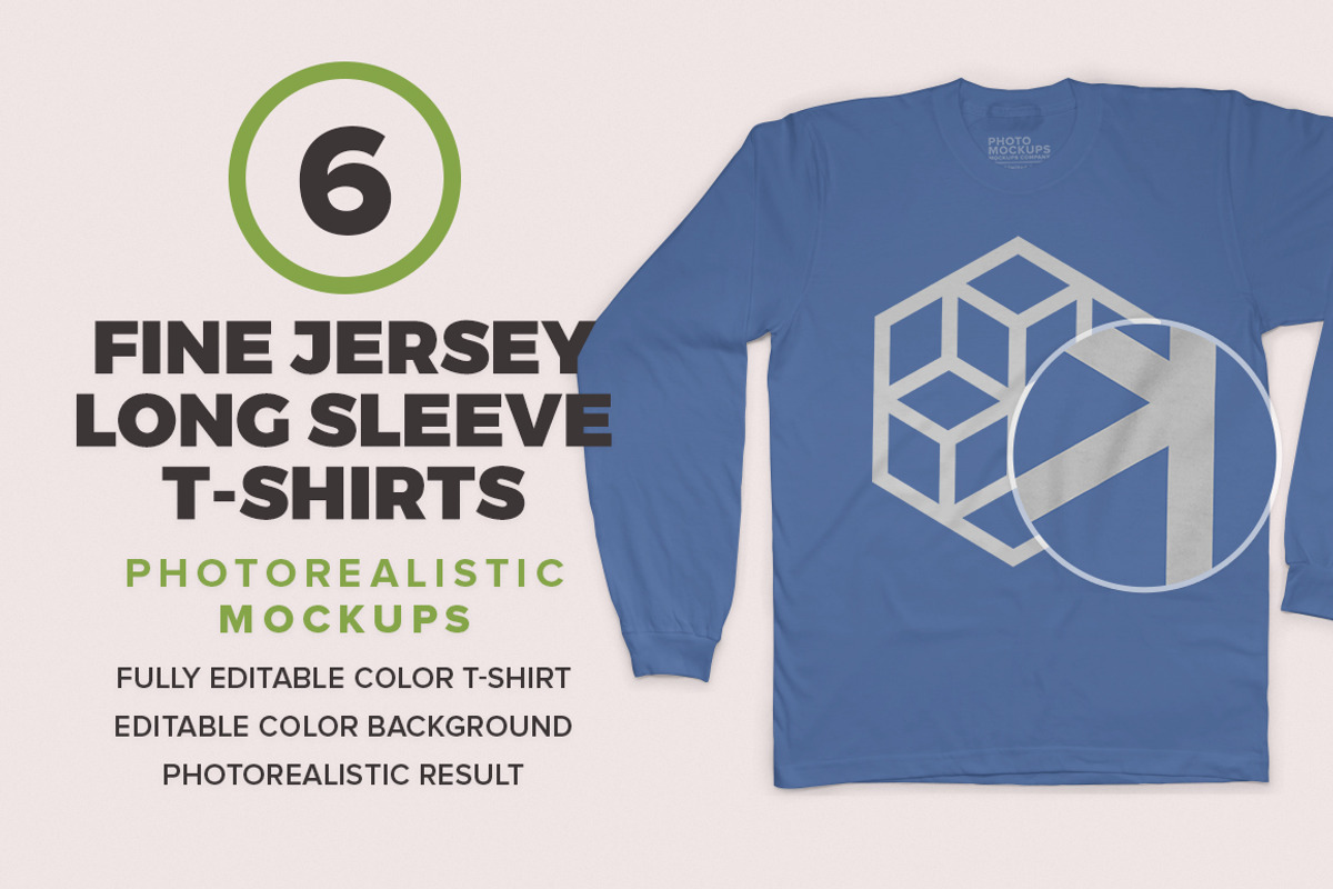 Fine Jersey Long Sleeve Mockups, a Shirt Mockup by GraphicHero (Photo 1 of 7)
