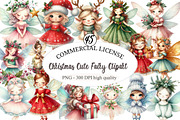Christmas Cute Fairy Clipart, an Illustration by designcity5 (Thumbnail 1 of 5)