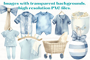 Baby Boy Blue Boho nursery clipart, a Person Illustration by Mermaids Cove (Thumbnail 6 of 10)