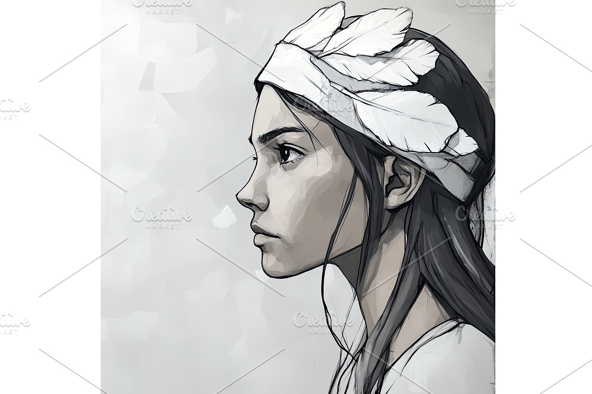 Side profile of young woman wearing, an Object Illustration by Lermont51