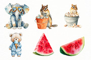 Watercolor Summer Animal Clipart, an Illustration by Designworld (Thumbnail 5 of 6)