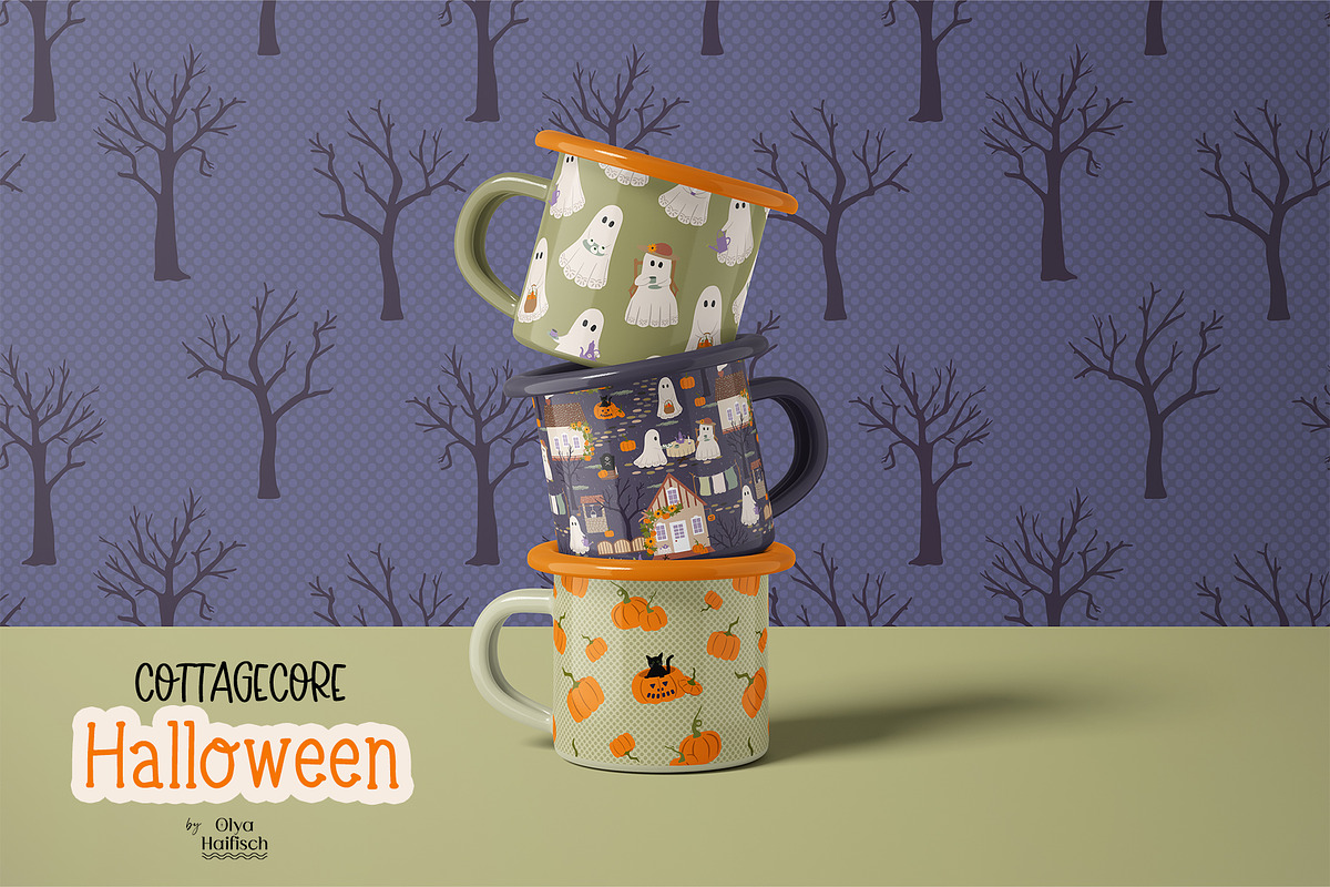 Cottagecore Halloween graphics, a Seasonal Illustration by Olya Haifisch (Photo 7 of 9)