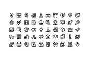 50 Marketing Icons, an Outline Icon by Side Project (Thumbnail 2 of 7)
