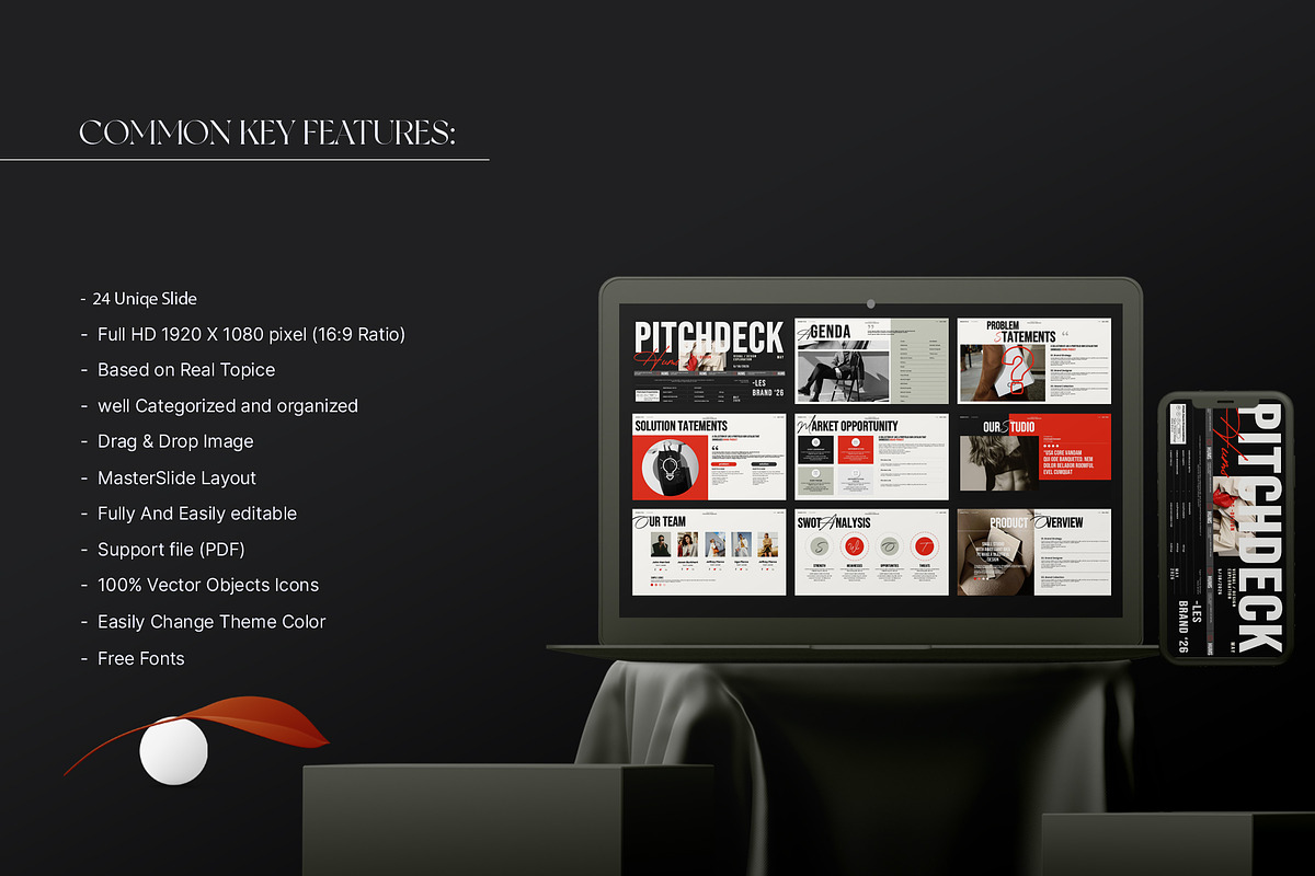 Pitch Deck Presentation Template, a Presentation Template by Aura Agency (Photo 3 of 11)