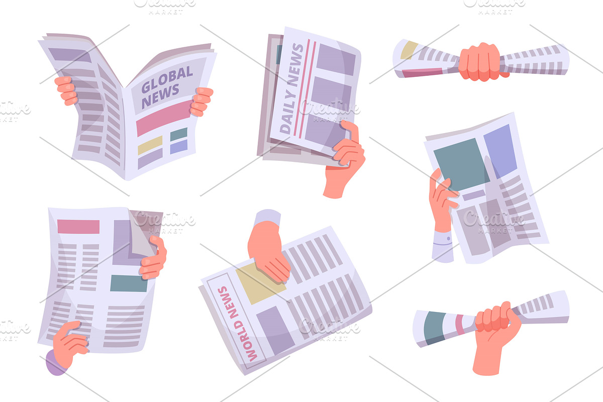 Newspaper in hands. Closed and, an Illustration by Onyx