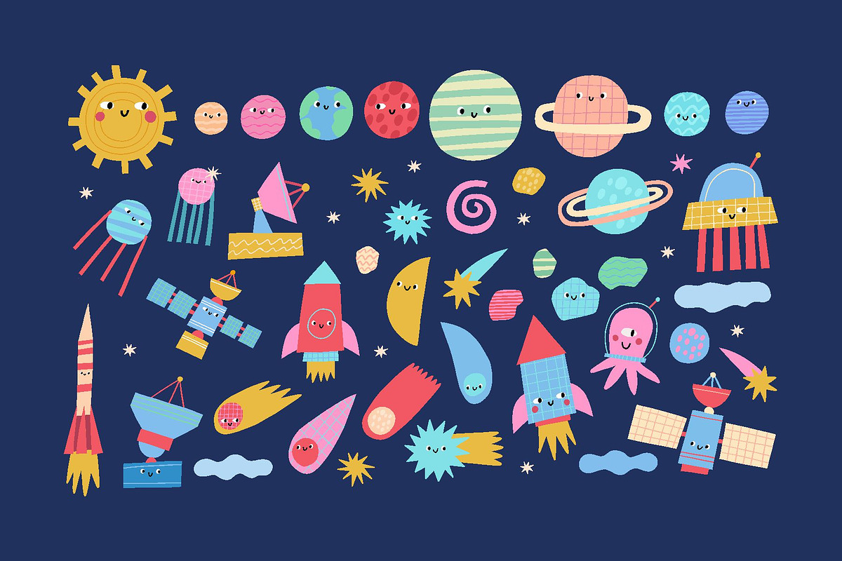 Space Explorer Clipart, a Technology Illustration by Barkova Nadya (Photo 3 of 8)