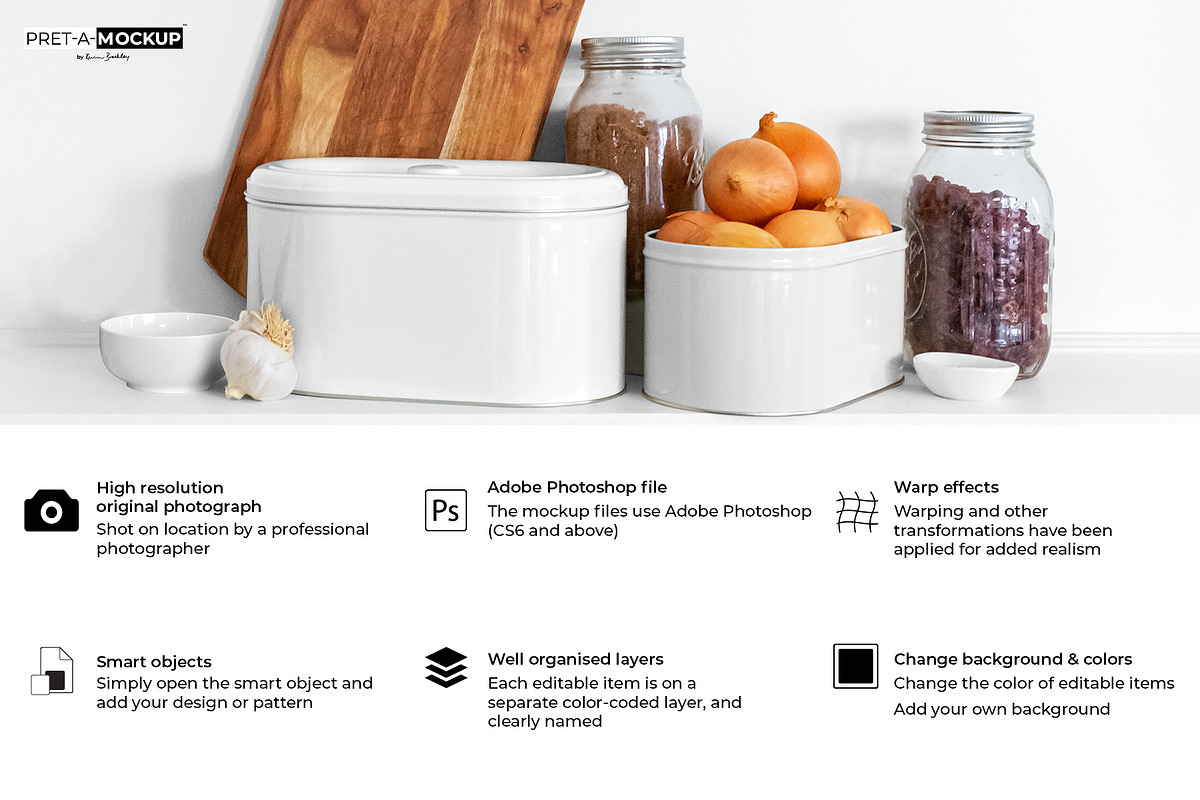 Kitchen Tins Mockup, a Household Mockup by Pret-a-Mockup (Photo 2 of 9)