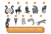 100 Viking pattern Stamp Brush, a Brush Add-On by vectstudio (Thumbnail 9 of 11)