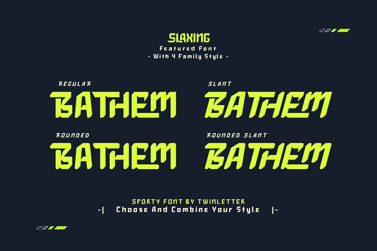 Slaxing - Sporty Display Font, a Sans Serif Font by twinstd (Photo 2 of 10)
