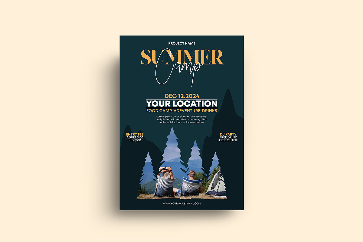 Summer Camp Flyer Design Template, a Flyer Template by Sharifull11 (Photo 2 of 3)