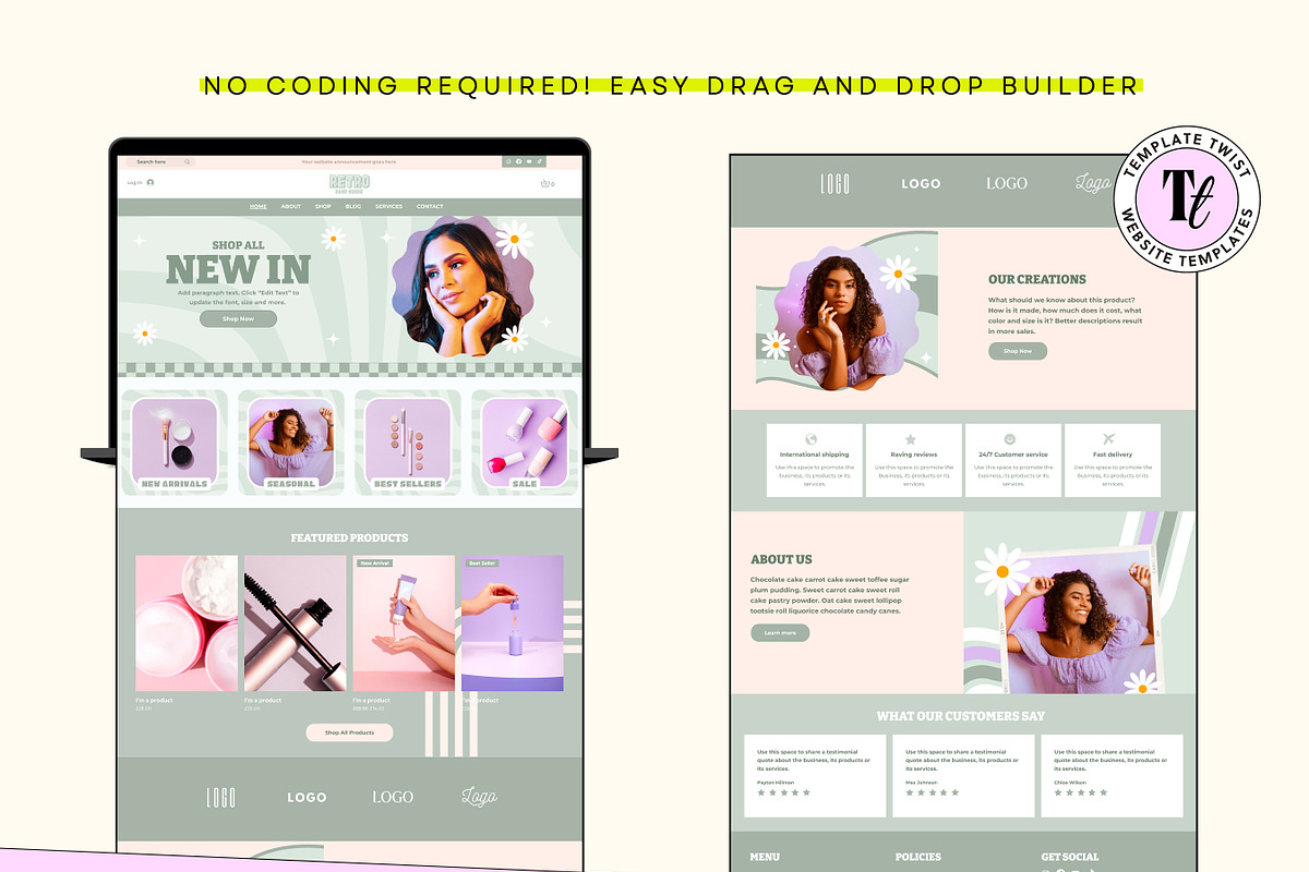 Sage Green Wix Website Template, a Wix Template by Template Twist Shop (Photo 7 of 9)