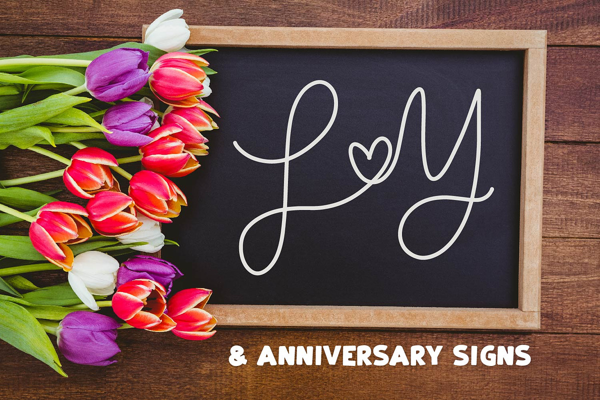 Couple's Monogram - Monoline Wedding, a Font by CraftyLittleNodes (Photo 8 of 8)