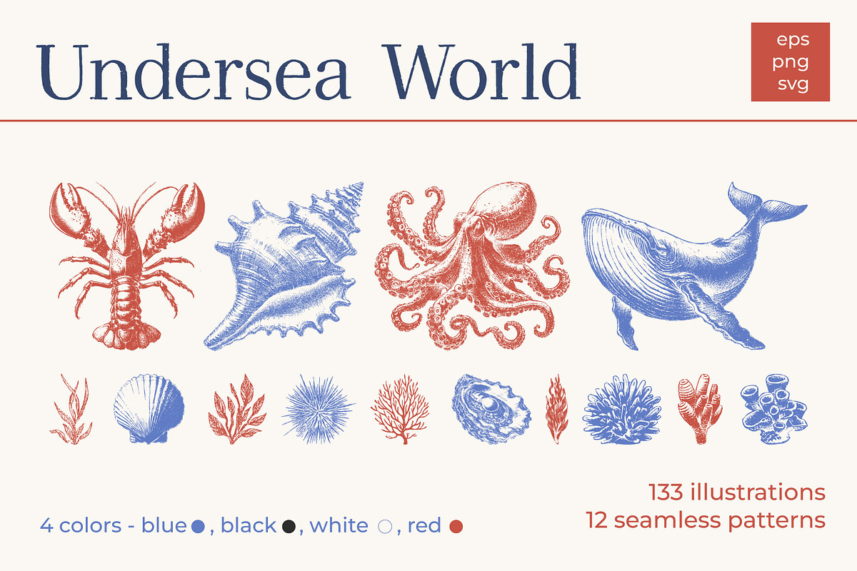 Undersea World - vector &png, an Animal Illustration by Anatartan Design (Photo 1 of 13)