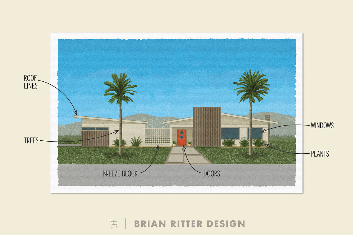 Mid-Century Modern House Toolkit, a Brush Add-On by Brian Ritter Design (Photo 4 of 8)