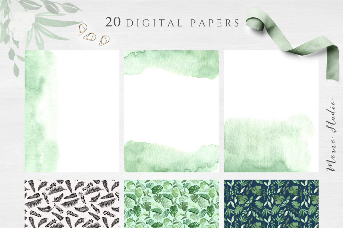 Botanica Watercolor Greenery Leaves, a Decorative Illustration by Momo Studio (Photo 14 of 16)