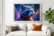 Vibrant Raccoon Print, an Animal Illustration by ZobaDepot (Thumbnail 2 of 4)