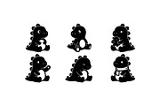 Cute Baby Dino Clipart Pack, an Illustration by designvectx (Thumbnail 2 of 3)