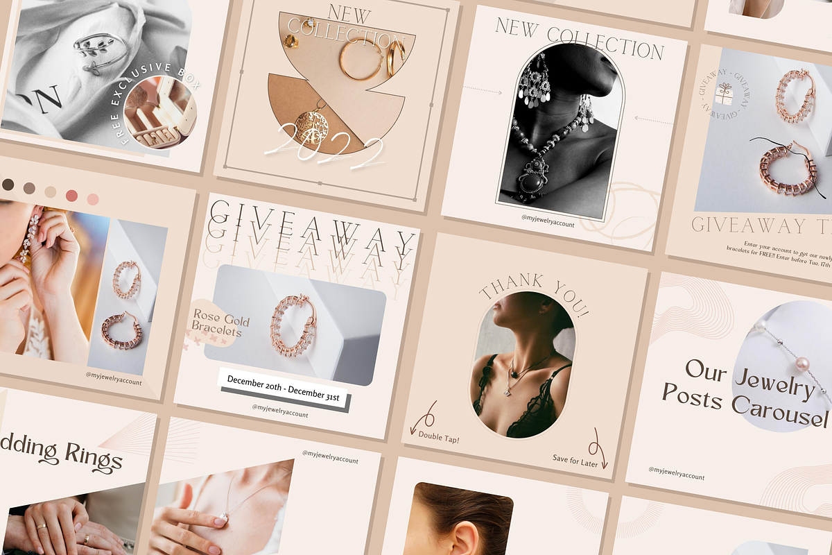 Jewelry Social Media Canva Template, a Templates & Theme by Kindelight (Photo 3 of 5)