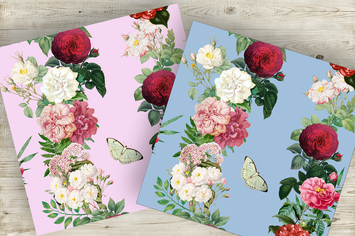 Digital Vintage Flowers seamless, a Pattern Graphic by NastiaDesignsPrints (Photo 6 of 9)