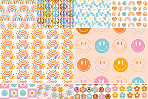 Groovy Retro Digital Paper