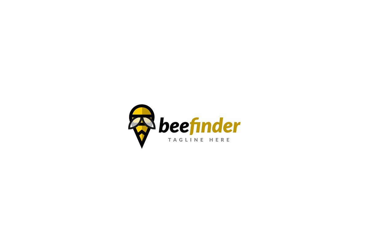 Bee Symbol With Location Logo, a Branding & Logo Template by Half ...