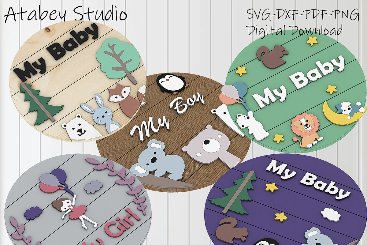 Nursery Door Hanger SVG 329, a Graphic by AtacanDigital (Photo 1 of 6)