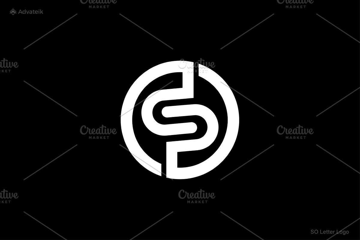 SO OS Letter Logo Template, a Branding & Logo Template by Advateik ™ (Photo 2 of 3)